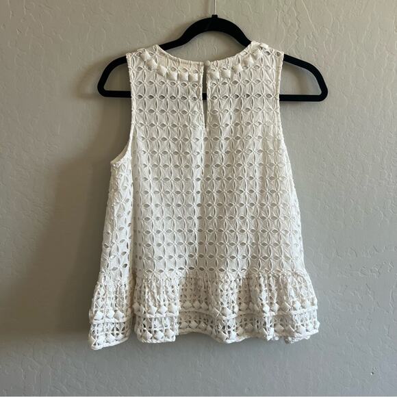Anthropologie Maeve Women's 100% Cotton Monika Beaded Eyelet Tank Top XS - Picture 5 of 6